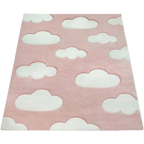 Paco Home Tapis Chambre Enfant Adorable Couleurs Pastel Motif Nuages Poils Ras En Rose Blanc 80x150 Cm 4 Paco Home Tapis Chambre Enfant Adorable Couleurs Pastel Motif Nuages Poils Ras En Rose Blanc 80x150 Cm – Image 4