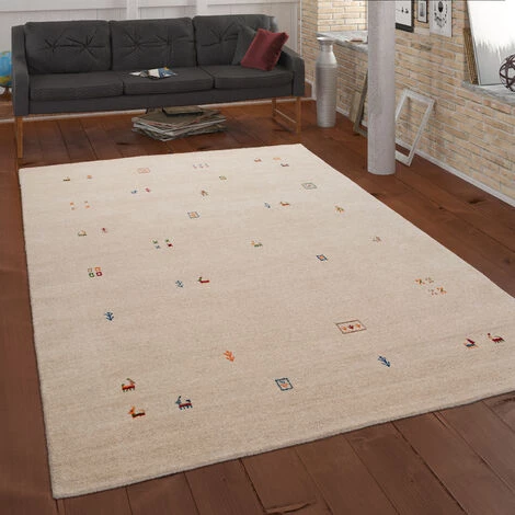 Paco Home Tapis Crème Beige Coloré Laine Tissé Main Gabbeh Qualité Style Ethnique Robuste 80x150 Cm 1 Paco Home Tapis Crème Beige Coloré Laine Tissé Main Gabbeh Qualité Style Ethnique Robuste 80x150 Cm