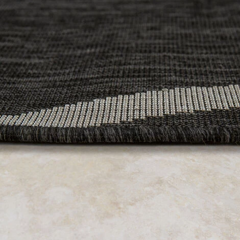 Paco Home Tapis Noir Extérieur Balcon Terrasse Salon Couloir Cercle Design Robuste 60x100 Cm 2 Paco Home Tapis Noir Extérieur Balcon Terrasse Salon Couloir Cercle Design Robuste 60x100 Cm – Image 2