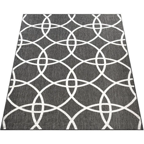Paco Home Tapis Noir Extérieur Balcon Terrasse Salon Couloir Cercle Design Robuste 60x100 Cm 4 Paco Home Tapis Noir Extérieur Balcon Terrasse Salon Couloir Cercle Design Robuste 60x100 Cm – Image 4