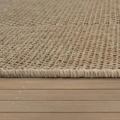Paco Home Tapis Intérieur & Extérieur Tissage À Plat Aspect Sisal Look Naturel Uni Beige 80x150 Cm -Tapis et paillasson Soldes 50623493 4