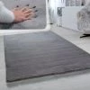 Paco Home Tapis Poils Longs Salon Fausse Fourrure Imitation Fourrure De Lapin Très Douce Gris Forcé 60x90 Cm