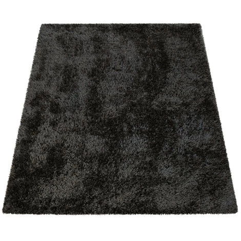 Paco Home Tapis Salon Poils Longs Lavable Shaggy Aspect Flokati Uni Noir 140x200 Cm 4 Paco Home Tapis Salon Poils Longs Lavable Shaggy Aspect Flokati Uni Noir 140x200 Cm – Image 4