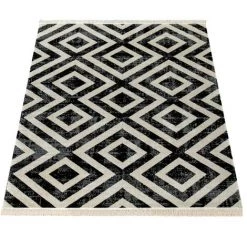 Paco Home Tapis Noir Blanc Balcon Terrasse Extérieur Style Scandinave Motif Losanges Robuste 80x150 Cm 6 Paco Home Tapis Noir Blanc Balcon Terrasse Extérieur Style Scandinave Motif Losanges Robuste 80x150 Cm -Tapis et paillasson Soldes 50623551 3