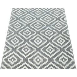 Paco Home Tapis À Poils Ras Salon Moderne Géométrique Motif Losanges En Gris Blanc 70x250 Cm 8 Paco Home Tapis À Poils Ras Salon Moderne Géométrique Motif Losanges En Gris Blanc 70x250 Cm -Tapis et paillasson Soldes 50623563 4