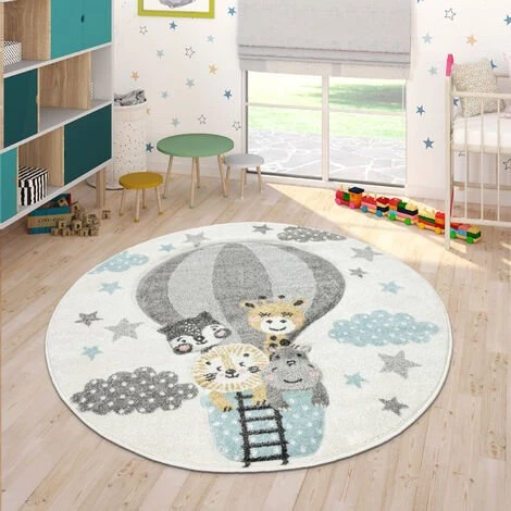 Paco Home Tapis Chambre Enfant Adorable Montgolfière Nuages Joyeux Animaux Pastel En Crème 80x150 Cm 3 Paco Home Tapis Chambre Enfant Adorable Montgolfière Nuages Joyeux Animaux Pastel En Crème 80x150 Cm – Image 3