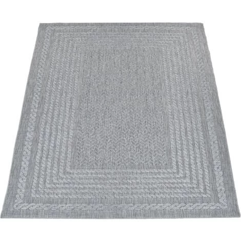 Paco Home Tapis Intérieur & Extérieur Tissé À Plat Avec Motif Scandinave Et Style Sisal Gris Clair 80x150 Cm 2 Paco Home Tapis Intérieur & Extérieur Tissé À Plat Avec Motif Scandinave Et Style Sisal Gris Clair 80x150 Cm – Image 2