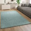Paco Home Tapis Poils Longs Salon Turquoise Bleu Moelleux Doux Shaggy Résistant 70x250 Cm