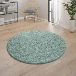Paco Home Tapis Poils Longs Salon Turquoise Bleu Moelleux Doux Shaggy Résistant 70x250 Cm -Tapis et paillasson Soldes 50623677 3