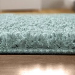 Paco Home Tapis Poils Longs Salon Turquoise Bleu Moelleux Doux Shaggy Résistant 70x250 Cm -Tapis et paillasson Soldes 50623677 5