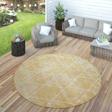 Paco Home Tapis Extérieur Balcon Terrasse Terrasse Jaune Diamants Motif Skandi Design Robuste Doux Et Doux 160x220 Cm 2 Paco Home Tapis Extérieur Balcon Terrasse Terrasse Jaune Diamants Motif Skandi Design Robuste Doux Et Doux 160x220 Cm – Image 2