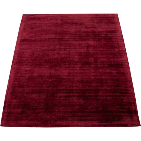 Paco Home Tapis De Salon, Poils Ras Travail Artisanal Viscose, Rouge Uni 80x150 Cm 4 Paco Home Tapis De Salon, Poils Ras Travail Artisanal Viscose, Rouge Uni 80x150 Cm – Image 4