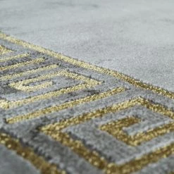 Paco Home Tapis De Salon À Poils Courts Or Gris Doux Motif Marbré Bordure 3D Robuste 80x150 Cm -Tapis et paillasson Soldes 50623745 3