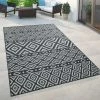 Paco Home Tapis Intérieur & Extérieur Pour Balcon Et Terrasse Avec Motif Scandinave Noir 60x100 Cm