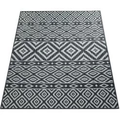 Paco Home Tapis Intérieur & Extérieur Pour Balcon Et Terrasse Avec Motif Scandinave Noir 60x100 Cm -Tapis et paillasson Soldes 50623779 5