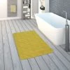 Paco Home Tapis De Bain, Tapis À Poils Ras Pour Salle De Bain Uni Antidérapant, Jaune 40x55 Cm
