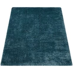 Paco Home Tapis Poils Longs Pour Salon Et Chambre, Shaggy Uni Turquoise 60x100 Cm -Tapis et paillasson Soldes 50623848 5