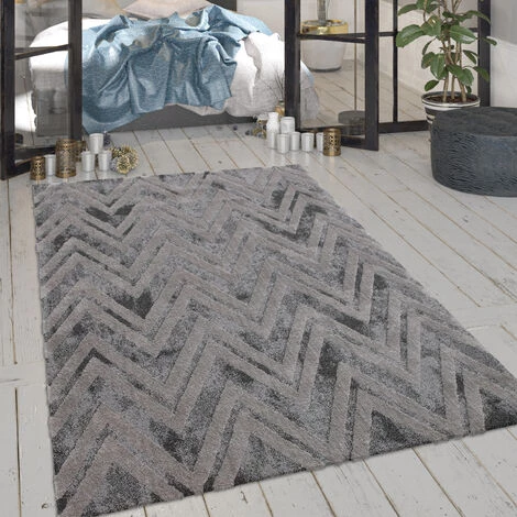 Paco Home Tapis De Salon, Poils Ras Avec Motif Zigzag Et Effet Brillant Gris 80x150 Cm 1 Paco Home Tapis De Salon, Poils Ras Avec Motif Zigzag Et Effet Brillant Gris 80x150 Cm