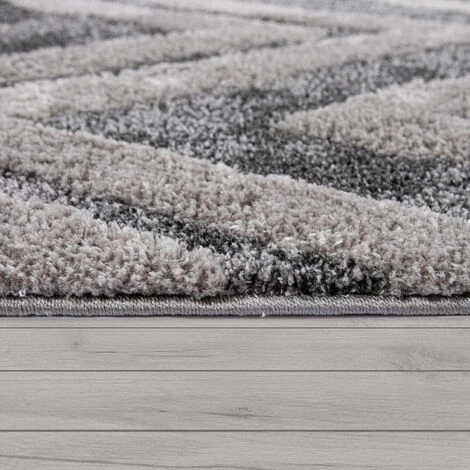 Paco Home Tapis De Salon, Poils Ras Avec Motif Zigzag Et Effet Brillant Gris 80x150 Cm 2 Paco Home Tapis De Salon, Poils Ras Avec Motif Zigzag Et Effet Brillant Gris 80x150 Cm – Image 2