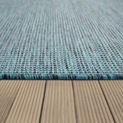Paco Home Tapis Intérieur & Extérieur Pour Salon Balcon Terrasse Tissé À Plat Bleu Pétrole 80x150 Cm -Tapis et paillasson Soldes 50623916 3