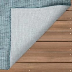 Paco Home Tapis Intérieur & Extérieur Pour Salon Balcon Terrasse Tissé À Plat Bleu Pétrole 80x150 Cm -Tapis et paillasson Soldes 50623916 4