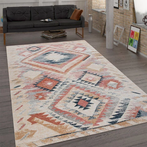 Paco Home Tapis Pour Salon, Tissage Plat Au Design Ethnique, Aspect Usé, Bordure, Coloré 60x100 Cm 2 Paco Home Tapis Pour Salon, Tissage Plat Au Design Ethnique, Aspect Usé, Bordure, Coloré 60x100 Cm – Image 2