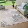 Paco Home Tapis Intérieur & Extérieur, Pour Balcon Et Terrasse, Avec Motif Palmiers, Rose 80x150 Cm