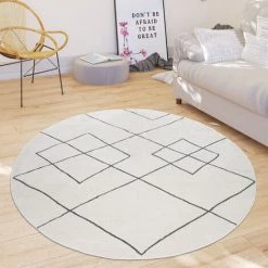 Paco Home Tapis Salon Moderne Motif Losanges Scandinave Poils Ras, Clair Blanc 60x100 Cm 7 Paco Home Tapis Salon Moderne Motif Losanges Scandinave Poils Ras, Clair Blanc 60x100 Cm -Tapis et paillasson Soldes 50624031 3