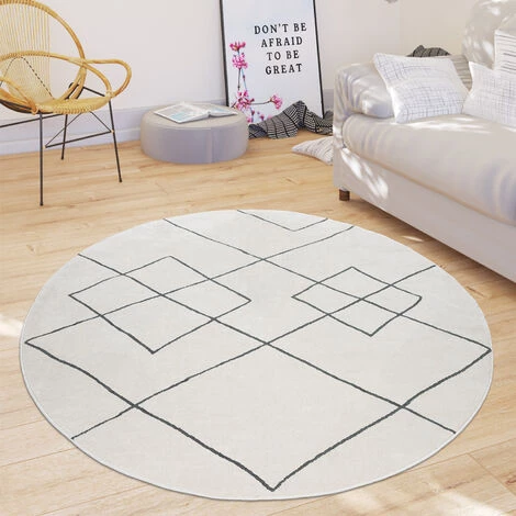 Paco Home Tapis Salon Moderne Motif Losanges Scandinave Poils Ras, Clair Blanc 60x100 Cm 3 Paco Home Tapis Salon Moderne Motif Losanges Scandinave Poils Ras, Clair Blanc 60x100 Cm – Image 3