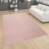 Paco Home Tapis Pour Salon Uni Poils Ras Sobre Et Moderne, Rose 60x100 Cm
