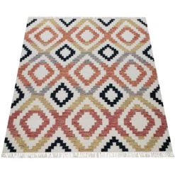 Paco Home Tapis De Salon Style Bohème Franges Tissé À La Main Mélange Laine-coton Multicolore 80x150 Cm -Tapis et paillasson Soldes 50624172 4