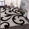 Paco Home Tapis De Créateur Aux Contours Découpés Moderne En Gris Noir 120x170 Cm