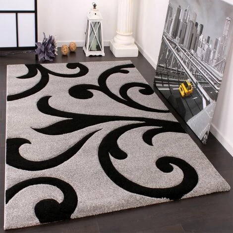 Paco Home Tapis De Créateur Aux Contours Découpés Moderne En Gris Noir 120x170 Cm 1 Paco Home Tapis De Créateur Aux Contours Découpés Moderne En Gris Noir 120x170 Cm