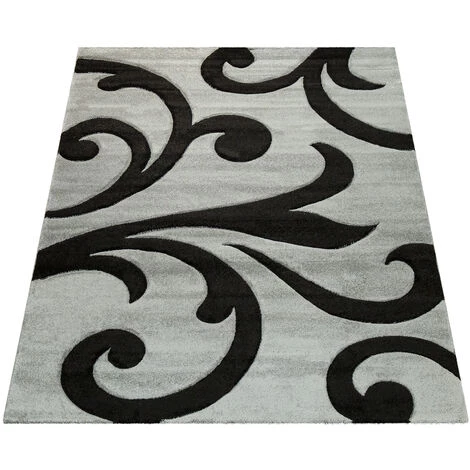 Paco Home Tapis De Créateur Aux Contours Découpés Moderne En Gris Noir 120x170 Cm 5 Paco Home Tapis De Créateur Aux Contours Découpés Moderne En Gris Noir 120x170 Cm – Image 5