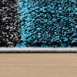 Paco Home Tapis De Salon Poils Ras Effet 3D Motif Diamant Carreaux Moderne Gris Turquoise 120x170 Cm -Tapis et paillasson Soldes 50624308 3