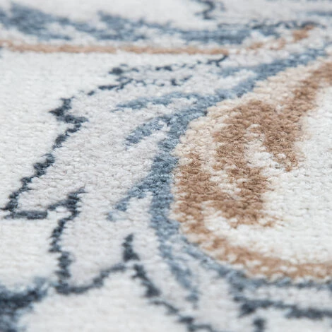 Paco Home Tapis De Salon Poils Ras Motif Oriental Ornements Moderne Beige Bleu Ø 160 Cm Rond 1 Paco Home Tapis De Salon Poils Ras Motif Oriental Ornements Moderne Beige Bleu Ø 160 Cm Rond