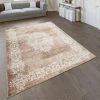 Paco Home Tapis De Salon Poils Ras Avec Motif Oriental Moderne En Beige Marron 80x150 Cm