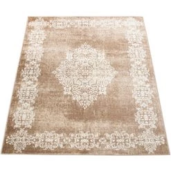 Paco Home Tapis De Salon Poils Ras Avec Motif Oriental Moderne En Beige Marron 80x150 Cm -Tapis et paillasson Soldes 50624485 5