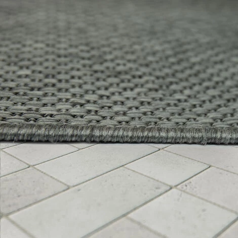 Paco Home Tapis Intérieur Extérieur Tapis Cuisine Design Monochrome Sisal Gris Foncé 80x150 Cm 3 Paco Home Tapis Intérieur Extérieur Tapis Cuisine Design Monochrome Sisal Gris Foncé 80x150 Cm – Image 3