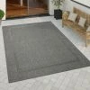 Paco Home Tapis Intérieur Extérieur Tapis Cuisine Design Monochrome Sisal Bordure Noir 80x200 Cm