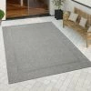 Paco Home Tapis Intérieur Extérieur Tapis Cuisine Design Monochrome Sisal Bordure Gris 120x170 Cm