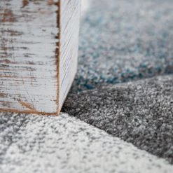 Paco Home Tapis De Salon Vintage Poils Ras Effet 3D Motif Géométrique Moderne Gris Vert 60x100 Cm -Tapis et paillasson Soldes 50624684 4