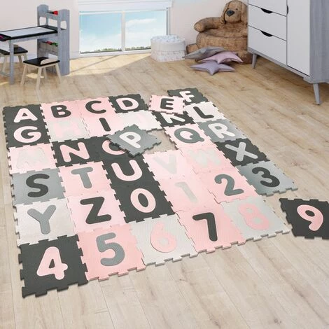 Paco Home Tapis Puzzle Jeux Tapis Mousse Tapis Bébé Fille Chiffres Lettres Pastel Rose 32x32 Cm X 36 Pièces 1 Paco Home Tapis Puzzle Jeux Tapis Mousse Tapis Bébé Fille Chiffres Lettres Pastel Rose 32x32 Cm X 36 Pièces