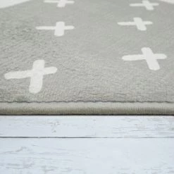 Paco Home Tapis Chambre Enfant Tapis De Jeux Tapis Bébé Losanges Étoiles Gris Bleu Blanc 80 Cm Rond -Tapis et paillasson Soldes 50624846 4