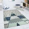 Paco Home Tapis Chambre Enfant Tapis De Jeux Tapis Bébé Étoiles Tente Tipi Motif Gris Vert 80 Cm Rond