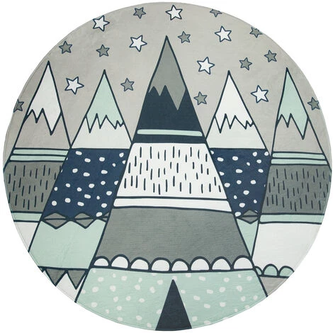 Paco Home Tapis Chambre Enfant Tapis De Jeux Tapis Bébé Étoiles Tente Tipi Motif Gris Vert 80 Cm Rond 2 Paco Home Tapis Chambre Enfant Tapis De Jeux Tapis Bébé Étoiles Tente Tipi Motif Gris Vert 80 Cm Rond – Image 2