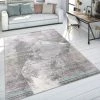 Paco Home Tapis Salon Tapis Vintage Poils Ras Motif Géométrique Aspect Rayures Gris Beige 60x110 Cm
