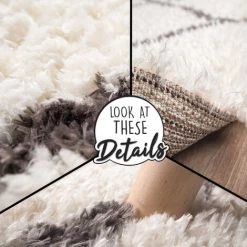 Paco Home Tapis Shaggy Tapis De Salon Poil Long Motif Scandinave Blanc Cassé Gris 60x90 Cm 8 Paco Home Tapis Shaggy Tapis De Salon Poil Long Motif Scandinave Blanc Cassé Gris 60x90 Cm -Tapis et paillasson Soldes 50624958 4