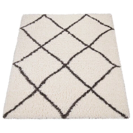 Paco Home Tapis Shaggy Tapis De Salon Poil Long Motif Scandinave Blanc Cassé Gris 60x90 Cm 5 Paco Home Tapis Shaggy Tapis De Salon Poil Long Motif Scandinave Blanc Cassé Gris 60x90 Cm – Image 5