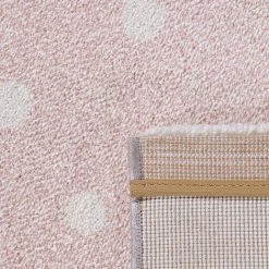 Paco Home Tapis Enfant Chambre Enfant Tapis Poils Ras Arc-En-Ciel Cœur Pois Rose Blanc Ø 120 Cm Rond -Tapis et paillasson Soldes 50625241 4